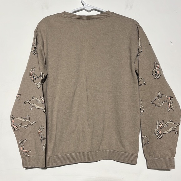 H&M Kid’s Beige Tan Bunny Rabbit Ribbed Detail Pullover Sweater Size 6X/7 - Picture 8 of 8